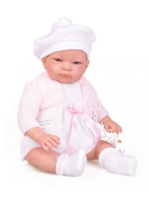 Hiszpańska lalka bobas dziewczynka jenny w sukience - 45cm