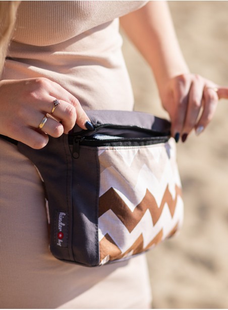 Waist Bag Brown Zig Zag